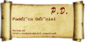 Padács Dániel névjegykártya